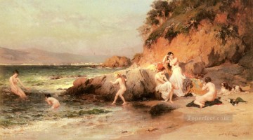 the bath of psyche Painting - The Bathing Beauties Frederick Arthur Bridgman